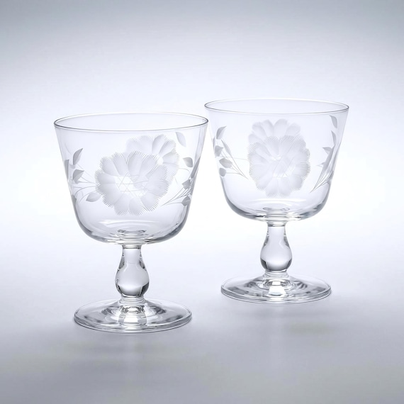 Hughes Cornflower Port Wine Glasses – Vintage Crystal Pair Canada