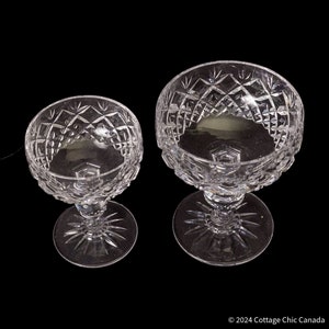 Kusak Kirschdiamant- und Fächer-Coupe-Gläser, Auswahl zwischen zwei Größen, Mid Century Home Decor