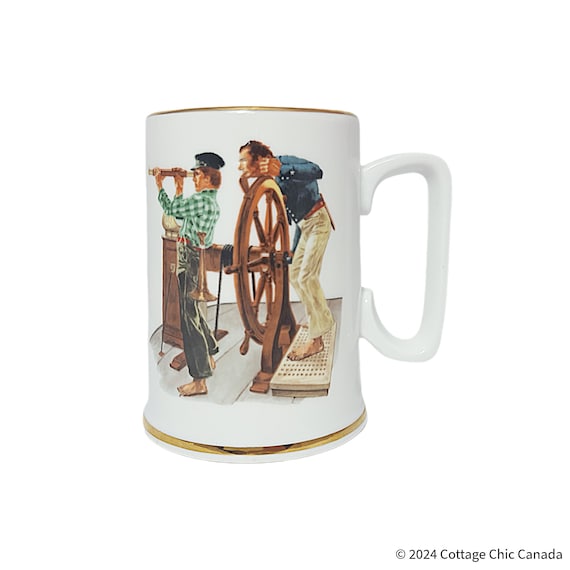 Museum Collection River Pilot Mug Inspired by the Art Painting of Norman Rockwell