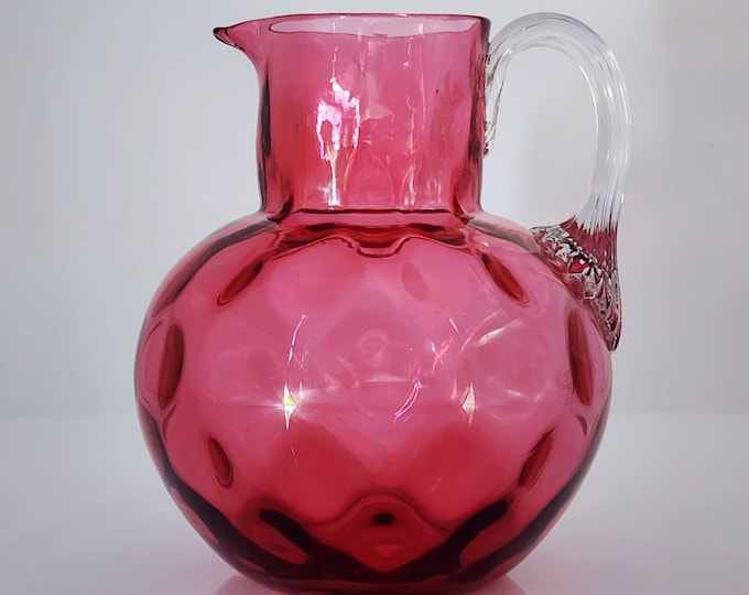 Pilgrim Cranberry Glass 5 1/2" Pitcher Jug Vase