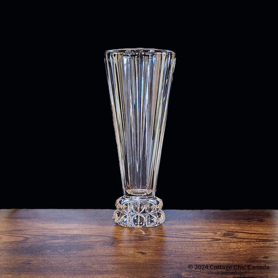 Rosenthal Blossom Crystal Vase – Vintage Cut Glass Germany, Art Deco Revival 1990s