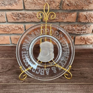 Clays Glass Mid Century ABCs Alphabet Baby&#39;s Plate