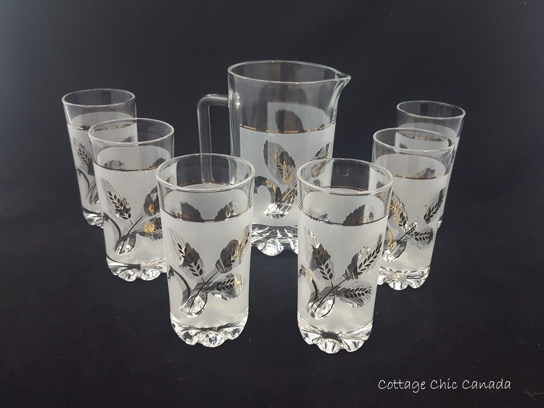 Cool Midcentury Barware Italian Covetro Frosted Pitcher Set Retro Groovy Barware LIKE NEW Etsy