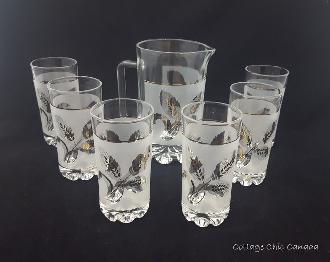 Covetro Gold Wheat Lemonade Pitcher and Glasses Set Made in Italy