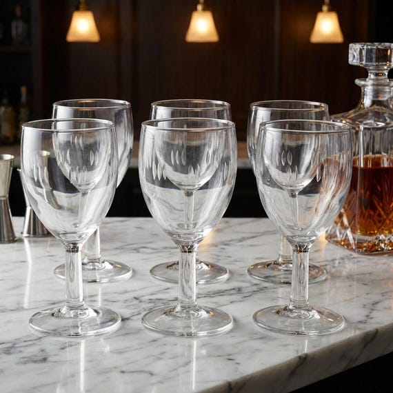 Mid Century Etched Cordial Glasses – Set of 6 Vintage Aperitif Stemware