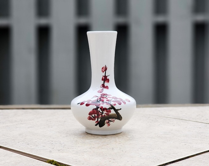 Japanese Ceramic Cherry Blossom Bulb Bud Bloom Vase for Modern Home Decor Gifts