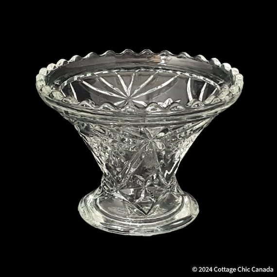 Anchor Hocking Precut Glass Punch Bowl Base Stand - Mid Century Vintage Tableware USA