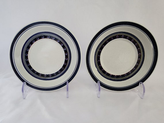 Royal Doulton Tangier Blue and White Stoneware Saucers x2