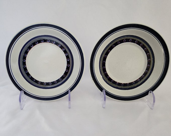 Royal Doulton Tangier Blue and White Stoneware Saucers x2