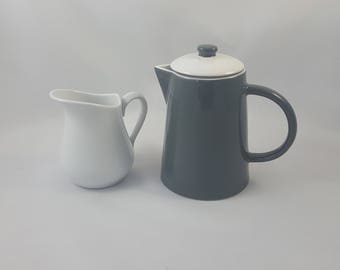 Vintage Alfred Sung Grey Coffee Pot Teapot for One With Sleek Simple Modern Design