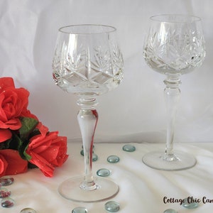 Elegant Hock Wine Glasses Vintage 80's Crystal Glassware Free Shipping image 8