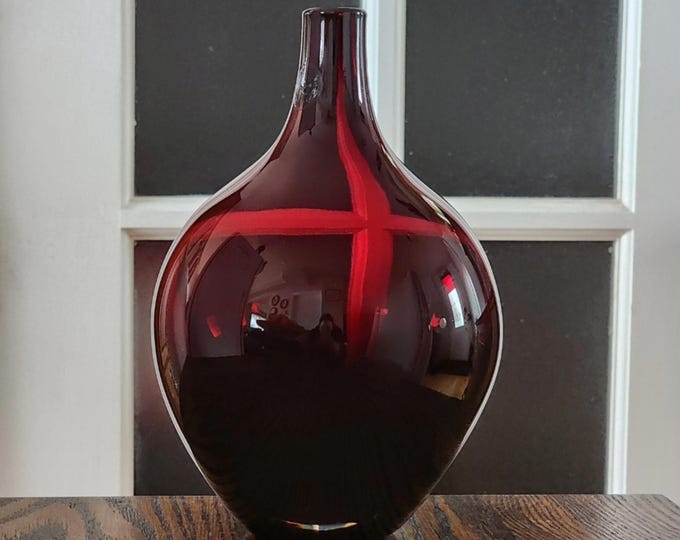 Johanna Jelinek Ikea Salong Ruby Red Hand Blown Art Glass Vase