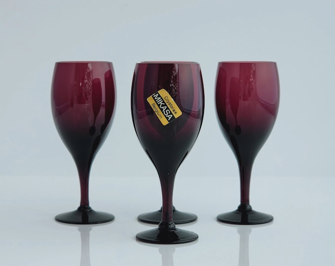 Mikasa Plum Amethyst 4 3/8" Aperitif Sherry Glasses, Set of 4