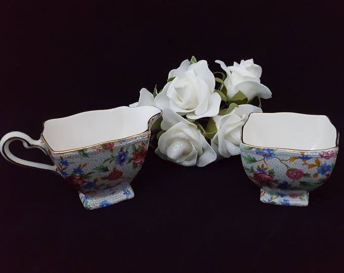 Royal Winton Grimwades Old Cottage Chintz Tea Creamer and Sugar Bowl Set