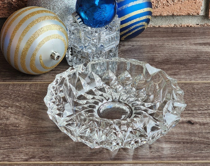 Val St. Lambert Nicole Giftware Collection 7" Crystal Cigar Ashtray