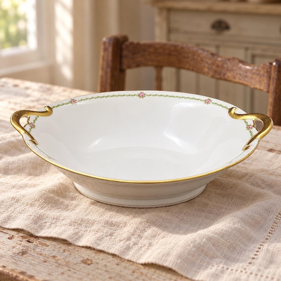 Antique Limoges CH Field Haviland Schleiger 201 Vegetable Serving Bowl Fine Porcelain GDA France