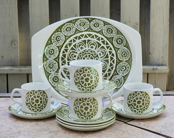 J & G Meakin Studio Retro 9 Pc Tea or Snack Set