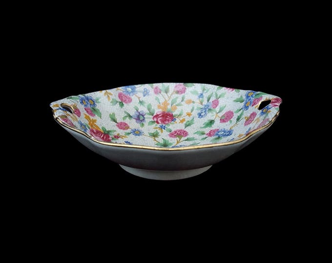 Royal Winton Grimwades Old Cottage Chintz Sweet Meat Dish – Pierced Handles – Made in England
