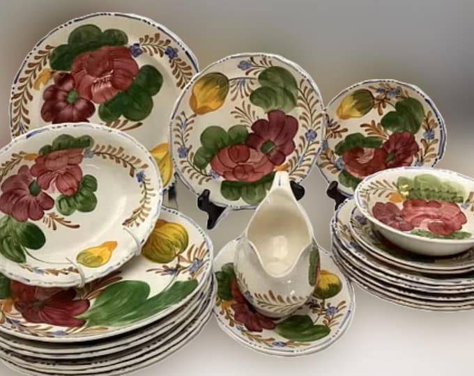 Simpsons Potters Belle Fiore Solian Ware Dishes with Tulips and Spring Flowers Design