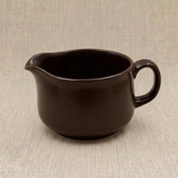 English Stoneware Gravy Jug – Mid Century Brown Glazed Tableware England