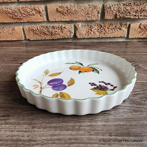 Evesham Vale Porcelain Quiche Dish by Royal Worcester