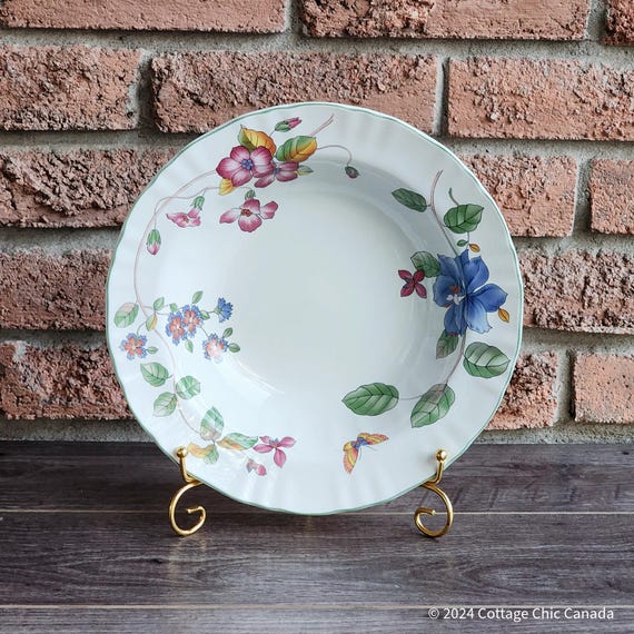 Mikasa Heirloom Stoneware 10" Vegetable Bowl – Country Classics Floral Butterfly Pattern Serveware