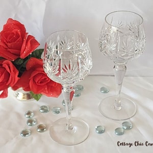 Elegant Hock Wine Glasses Vintage 80's Crystal Glassware image 6