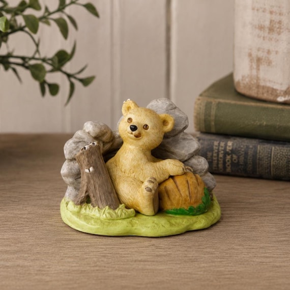 Woodland Surprises Bear Figurine Franklin Mint Porcelain 1984 Jacqueline B Smith
