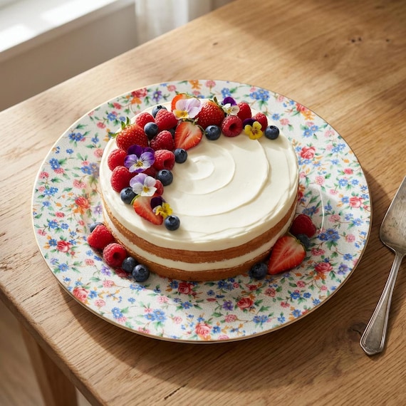 Royal Winton Old Cottage Chintz Sandwich Chop Cake Plate – Vintage Grimwades England