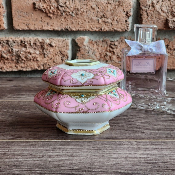 Nippon Victorian Porcelain Hair Receiver Dish, circa 1890s