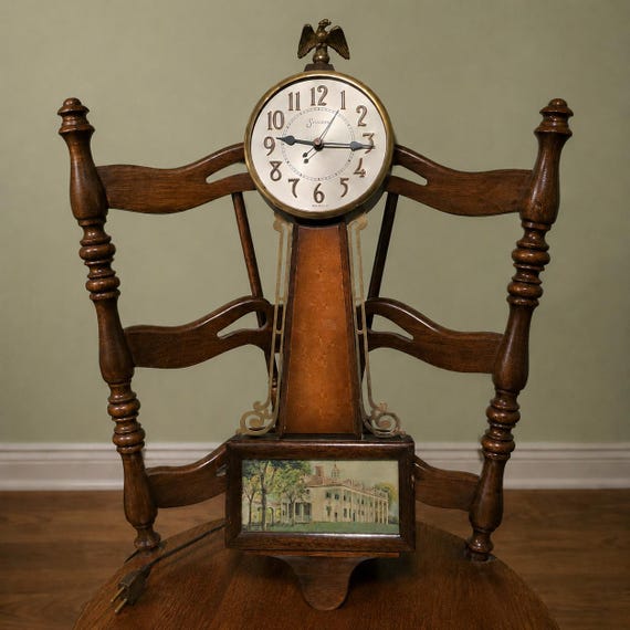 Vintage Sessions Banjo Wall Clock Working Electric Americana Southern Estate Decor