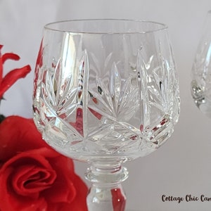 Elegant Hock Wine Glasses Vintage 80's Crystal Glassware Free Shipping image 3