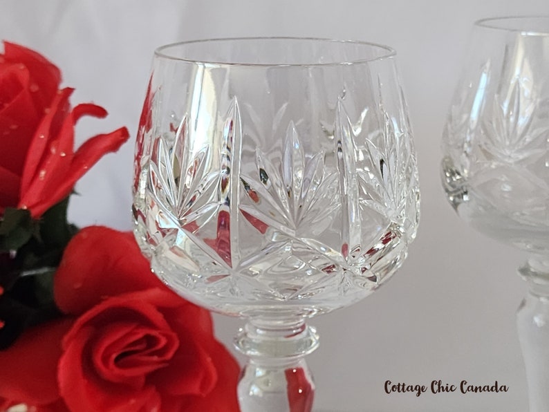 Elegant Hock Wine Glasses Vintage 80's Crystal Glassware image 3