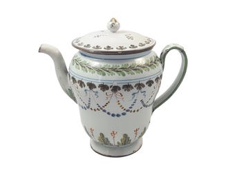 Antique Italian Handcrafted Ceramic Brocca Jug Water Pitcher, circa mid 1800s
