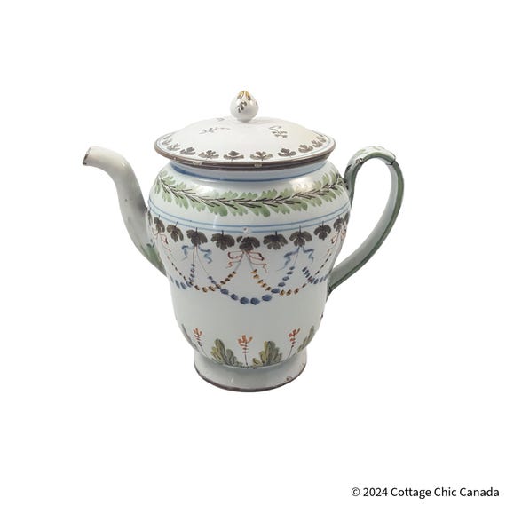 Antique Italian Handcrafted Ceramic Brocca Jug Water Pitcher, circa mid 1800s