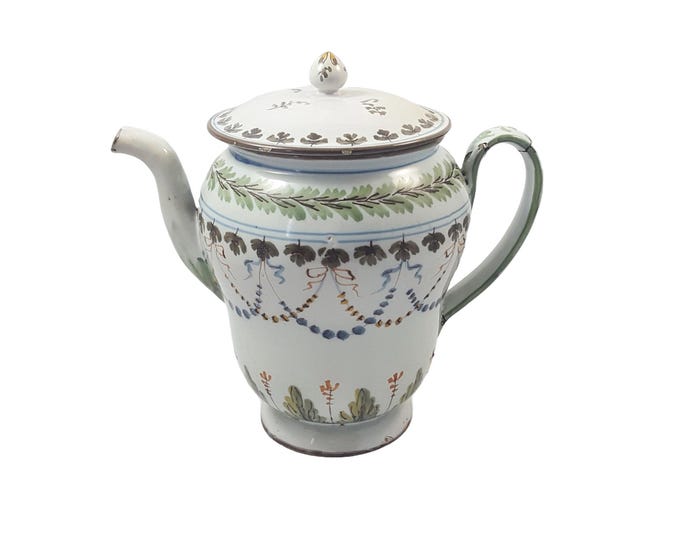 Antique Italian Handcrafted Ceramic Brocca Jug Water Pitcher, circa mid 1800s