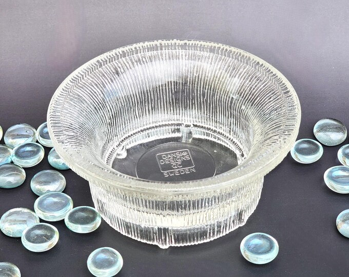 Vintage Scandinavian Dansk Glass Rose Bowl Vase