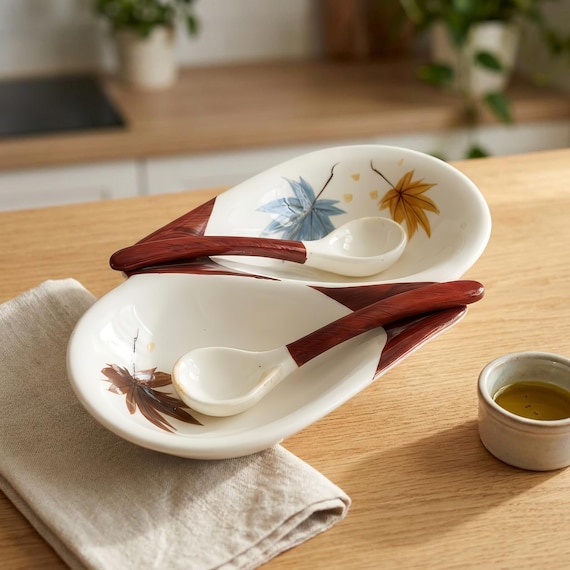 Mid Century Modern Ceramic Condiment Set – Atomic Age Retro Tableware Japan