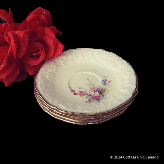 Set of 2 Crown Ducal Picardy Saucers