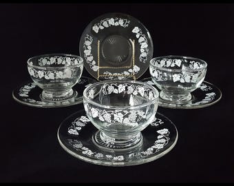 Dominion Glass Grapevine Dessert Bowl Set of 3