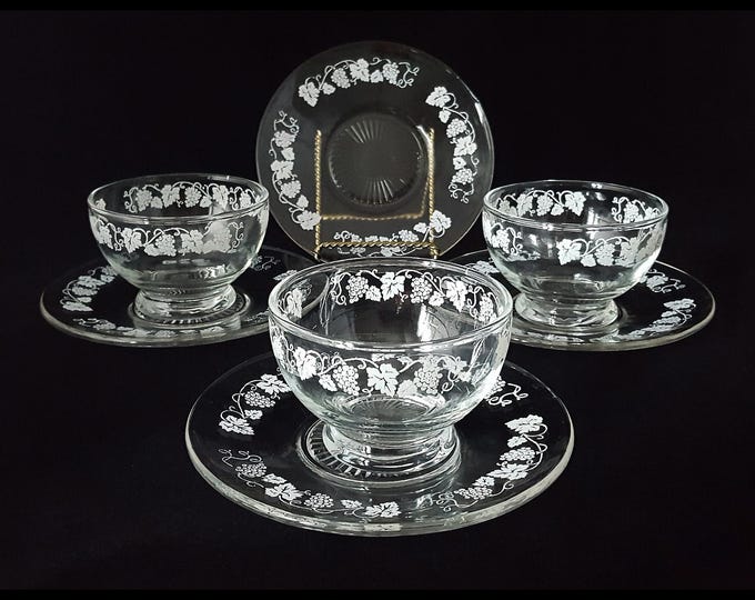 Dominion Glass Grapevine Dessert Bowl Set of 3