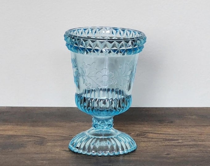 EAPG Adams & Co Victorian Wildflower Blue Open Spooner Holder