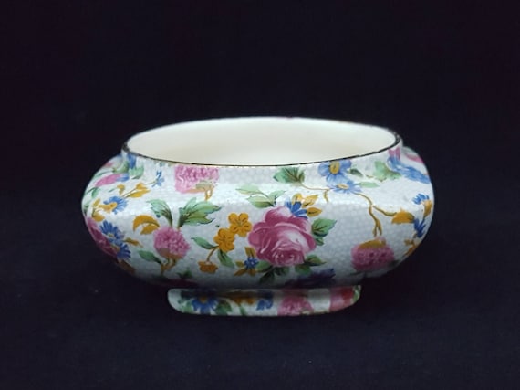 Royal Winton Grimwades Old Cottage Chintz Sugar Bowl – Rheims Shape – Made in England