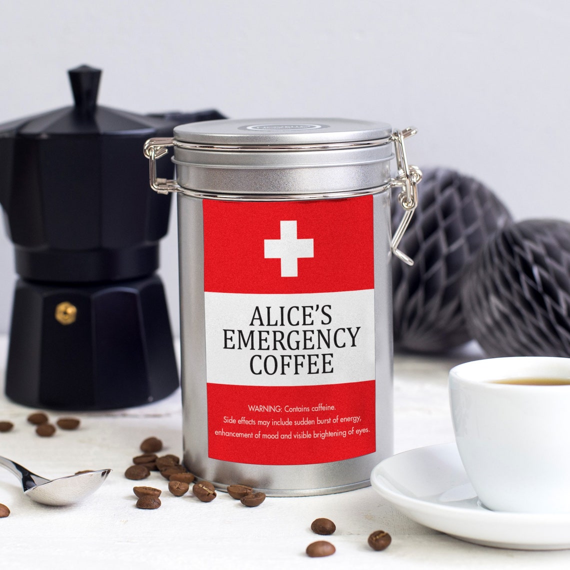 Personalised Coffee in 'emergency' Themed Packaging Etsy Singapore