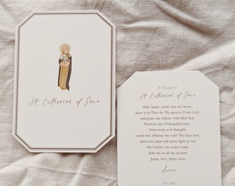 St Catherine of Siena | Catholic Prayer Card | Catholic Saints