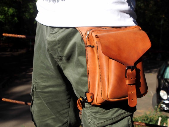 leather hip belt with pouches