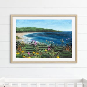 Watermelon Nursery Rhyme Art Print: Beach Illustration
