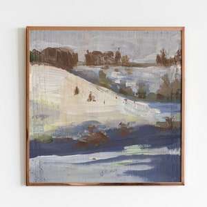 Impressão em aquarela de paisagem de inverno: pintura de luar nevado