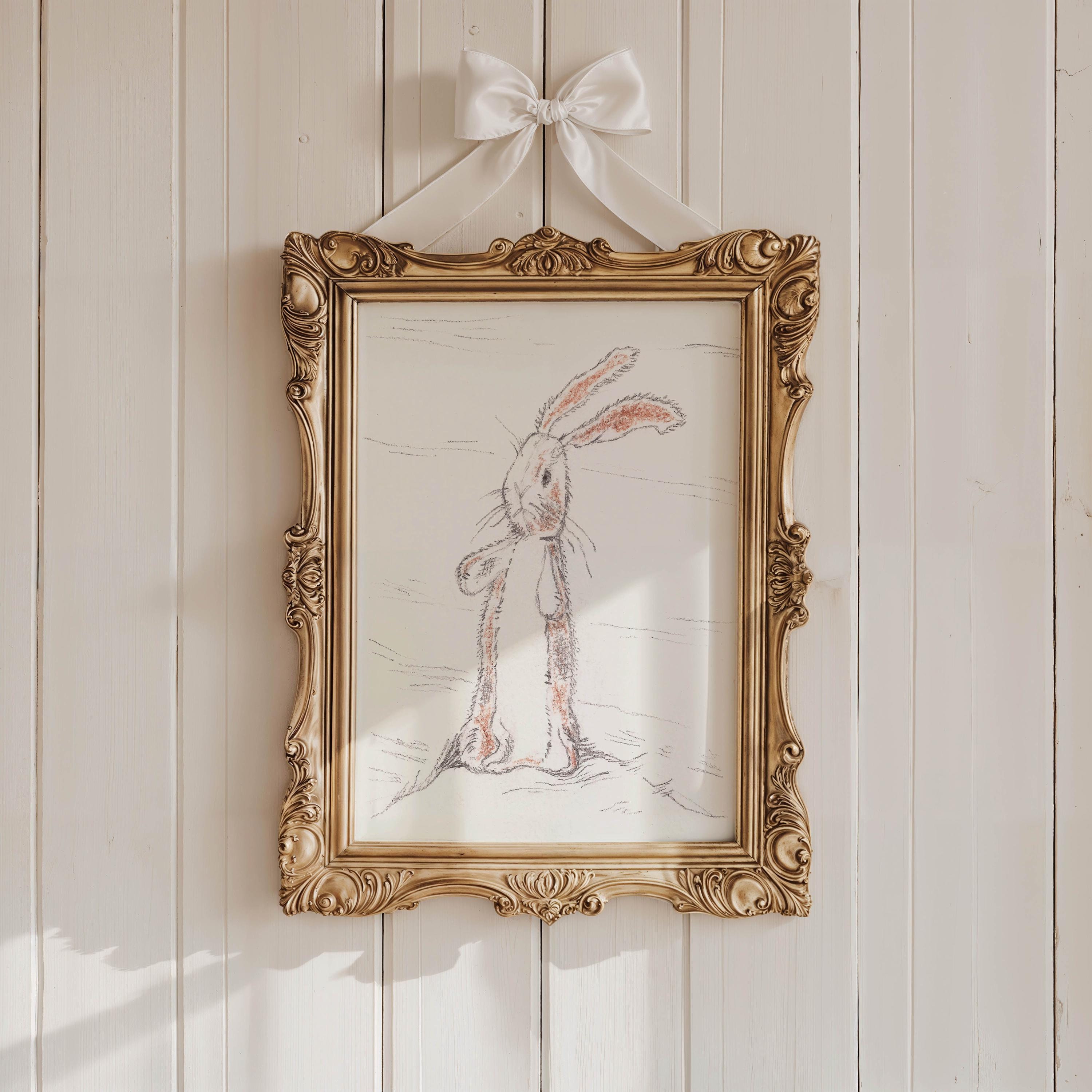 Samthase Fine Art Print Kaninchen Skizze Samtelhase Buch Themen Kinderzimmer Kunstwerk Malerei Linie Zeichnung