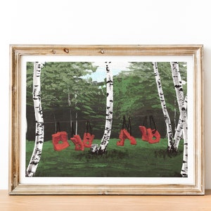 Birch Tree Life Jacket Art Print: Wilderness Canoe Decor